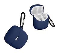 kwmobile Custodia Silicone Cuffie Compatibile con JBL Tune 220TWS / 225TWS Cover - Custodia Porta Auricolari con Moschettone - Case blu scuro