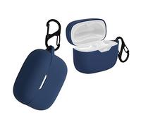 kwmobile Custodia Silicone Cuffie Compatibile con JBL Tune 230 NC TWS / T230NC / T235NC Cover - Custodia Porta Auricolari con Moschettone - Case blu scuro