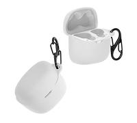 kwmobile Custodia Silicone Cuffie Compatibile con JBL Tune Flex Cover - Custodia Porta Auricolari con Moschettone - Case bianco