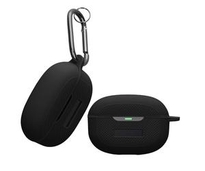 kwmobile Custodia Silicone Cuffie Compatibile con Raycon The Everyday Cover - Custodia Porta Auricolari con Moschettone - Case nero