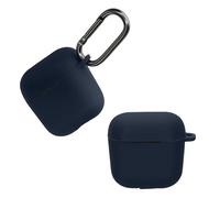 kwmobile Custodia Silicone Cuffie Compatibile con Sennheiser ACCENTUM Open Cover - Custodia Porta Auricolari con Moschettone - Case blu scuro