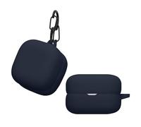 kwmobile Custodia Silicone Cuffie Compatibile con Sony LinkBuds Open WF-L910 Cover - Custodia Porta Auricolari con Moschettone - Case blu scuro