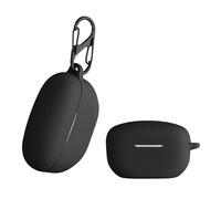 kwmobile Custodia Silicone Cuffie Compatibile con Sony WF-1000XM5 Cover - Custodia Porta Auricolari con Moschettone - Case nero