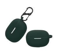 kwmobile Custodia Silicone Cuffie Compatibile con Xiaomi Redmi Buds 5 Pro Cover - Custodia Porta Auricolari con Moschettone - Case verde scuro