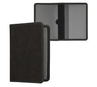 kwmobile Custodia Similpelle Scamosciata Libretto Circolazione Auto - Cover Portalibretto - Scomparti Tessere Patente - Foderina Porta Documenti nero