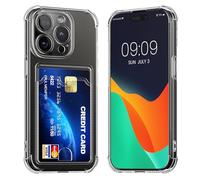 kwmobile Custodia Trasparente Compatibile con Apple iPhone 15 Pro Cover - Protezione Paraurti in TPU Morbido - Case Antiurto con Porta Carte di Credito - trasparente