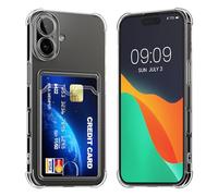 kwmobile Custodia Trasparente Compatibile con Apple iPhone 17 Cover - Protezione Paraurti in TPU Morbido - Case Antiurto con Porta Carte di Credito - trasparente