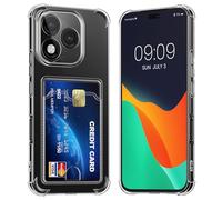 kwmobile Custodia Trasparente Compatibile con HONOR 400 Lite Cover - Protezione Paraurti in TPU Morbido - Case Antiurto con Porta Carte di Credito - trasparente