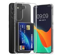 kwmobile Custodia Trasparente Compatibile con Samsung Galaxy S22 Plus Cover - con Retro in PC e Paraurti in TPU Morbido - Case Antiurto - con Porta Carte di Credito