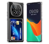 kwmobile Custodia Trasparente Compatibile con Xiaomi Redmi Note 14 Pro 5G 14 Pro Plus 5G Poco X7 - Protezione Paraurti in TPU Morbido - Case Antiurto con Porta Carte di Credito - trasparente
