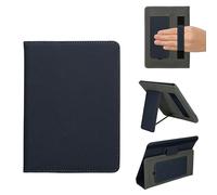 kwmobile Custodia Universale per 6-7" eReader Cover eBook Reader - Protezione eBook con Cinghia e Supporto da Tavolo - in Pelle PU - blu scuro