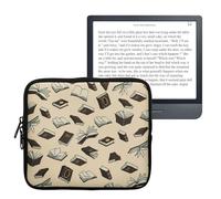 kwmobile Custodia Universale per eReader - Copertina in Neoprene Beige/Marrone/Oro con Chiusura a Zip - Misura - Astuccio portatablet