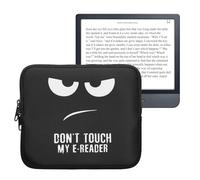 kwmobile Custodia Universale per eReader - Copertina in Neoprene Bianco/Nero con Chiusura a Zip - Misura - Astuccio portatablet