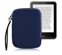 kwmobile Custodia Universale per eReader - Copertina in Neoprene Blu Scuro con Chiusura a Zip - Misura 17 x 12 x 2 cm - Astuccio portatablet