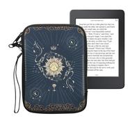 kwmobile Custodia Universale per eReader - Copertina in Neoprene Blu Scuro/Giallo/Nero con Chiusura a Zip - Misura 17 x 12 x 2 cm - Astuccio portatablet