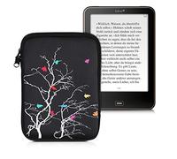 kwmobile Custodia Universale per eReader - Copertina in Neoprene multicolore/fucsia/nero con Chiusura a Zip - Misura 17 x 12 x 2 cm - Astuccio portatablet