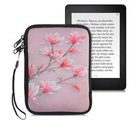 kwmobile Custodia Universale per eReader - Copertina in Neoprene Rosa/Bianco/Rosa Antico con Chiusura a Zip - Misura 17 x 12 x 2 cm - Astuccio portatablet