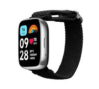 kwmobile Fascia compatibile con Xiaomi Redmi Watch 3 Active - Cinturino Smart-Watch Fitness-Tracker Nylon nero ca. 14-22 cm