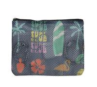 kwmobile Organizer da Viaggio in Rete - Bustina Portatutto Donna e Uomo - Pochette Trasparente con Cerniera - Astuccio per Power Bank Cavo Ricarica e Accessori Smartphone - Multicolore