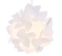 kwmobile Paralume per Lampada Lampadario Puzzle Fiori - Portalampada Componibile a Sospensione o da Tavolo - Design Moderno Floreale - Ø26cm - Bianco