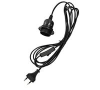 kwmobile portalampada E27 con interruttore - cavo 3,5m per lampada con spina interruttore anello filettato - portalampade a sospensione - nero