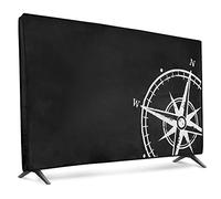 kwmobile Protezione Compatibile con 55" TV - Cover Proteggi-Schermo PC e TV da Interno - Custodia Protettiva Anti-Polvere - bianco/nero