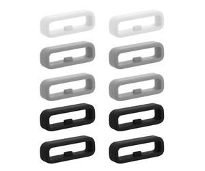 kwmobile Set 10 Passanti per Cinturino Orologio Compatibile con 22mm Smartwatch Strap (Universal) - Anelli Fissaggio Orologi - Anello Passante di Ricambio in Silicone e TPU