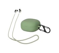 kwmobile Set 2in1 Custodia Silicone Cuffie In Ear Laccio Anti Smarrimento per Auricolari Compatibile con Samsung Galaxy Buds 2 - verde/verde