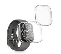 kwmobile Set 2x Custodia Smartwatch Compatibile con 22mm Amazfit Bip 6 / Bip 5 Unity/Bip 5 / GTS 3 / Balance 2 / Helio Strap Cover - Case Silicone Protezione Orologio Fitness trasparente