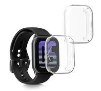 kwmobile Set 2x Custodia Smartwatch Compatibile con Amazfit Active (A2211) Cover - Case Silicone Protezione Orologio Fitness trasparente