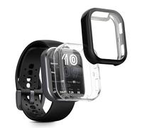 kwmobile Set 2x Custodia Smartwatch Compatibile con Amazfit Bip 6 Cover - Case Silicone Protezione Orologio Fitness nero/trasparente
