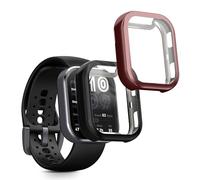 kwmobile Set 2x Custodia Smartwatch Compatibile con Amazfit Bip 6 Cover - Case Silicone Protezione Orologio Fitness nero/rosa metallizzato