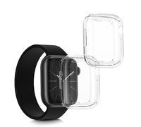 kwmobile Set 2x Custodia Smartwatch Compatibile con Apple 45mm Watch 9 / Watch 8 / Watch 7 (45mm) Cover - Case Silicone Protezione Orologio Fitness trasparente