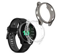 kwmobile Set 2x Custodia Smartwatch Compatibile con Garmin Forerunner 970 47mm Cover - Case Trasparente Protezione Orologio Fitness - nero/trasparente