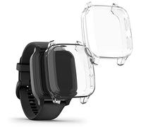 kwmobile Set 2x Custodia Smartwatch Compatibile con Garmin Venu Sq Music/Sq Cover - Case Silicone Protezione Orologio Fitness trasparente