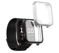kwmobile Set 2x Custodia Smartwatch Compatibile con Garmin Venu X1 Cover - Case Silicone Protezione Orologio Fitness nero/argento