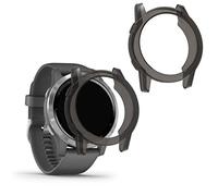 kwmobile Set 2x Custodia Smartwatch Compatibile con Garmin Vivoactive 4 (45 mm) Cover - Case Trasparente Protezione Orologio Fitness - nero/trasparente