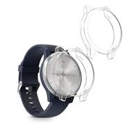 kwmobile Set 2X Custodia Smartwatch Compatibile con Garmin vivomove 3S Cover - Case Trasparente Protezione Orologio Fitness - Trasparente