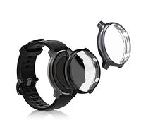 kwmobile Set 2x Custodia Smartwatch Compatibile con Huami Amazfit GTR 2 / 2e Cover - Case Silicone Protezione Orologio Fitness nero/grigio