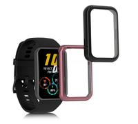 kwmobile Set 2x Custodia Smartwatch Compatibile con Huawei Watch Fit 2 Cover - Case Silicone Protezione Orologio Fitness nero/rosa