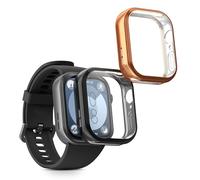 kwmobile Set 2x Custodia Smartwatch Compatibile con Huawei Watch Fit 3 Cover - Case Silicone Protezione Orologio Fitness nero/oro rosa