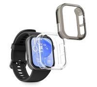 kwmobile Set 2x Custodia Smartwatch Compatibile con Huawei Watch Fit 3 Cover - Case Trasparente Protezione Orologio Fitness - trasparente/nero