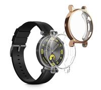 kwmobile Set 2x Custodia Smartwatch Compatibile con Huawei Watch GT4 41mm Cover - Case Silicone Protezione Orologio Fitness trasparente/oro rosa