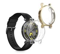 kwmobile Set 2x Custodia Smartwatch Compatibile con Huawei Watch GT4 41mm Cover - Case Silicone Protezione Orologio Fitness trasparente/oro
