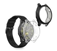 kwmobile Set 2x Custodia Smartwatch Compatibile con Huawei Watch GT4 46mm Cover - Case Silicone Protezione Orologio Fitness trasparente/nero