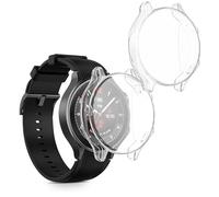 kwmobile Set 2x Custodia Smartwatch Compatibile con OnePlus Watch 2 / OPPO Watch X Cover - Case Silicone Protezione Orologio Fitness trasparente