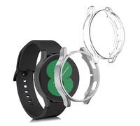 kwmobile Set 2x Custodia Smartwatch Compatibile con Samsung Galaxy Watch 4 (40mm) Cover - Case Silicone Protezione Orologio Fitness trasparente/argento