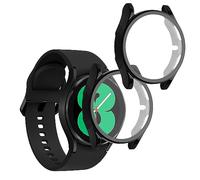 kwmobile Set 2X Custodia Smartwatch Compatibile con Samsung Galaxy Watch 4 (40mm) Cover - Case Silicone Protezione Orologio Fitness Nero/Nero
