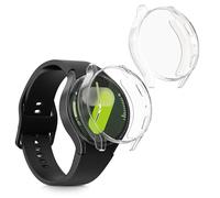 kwmobile Set 2x Custodia Smartwatch Compatibile con Samsung Galaxy Watch 7 44mm Cover - Case Silicone Protezione Orologio Fitness trasparente