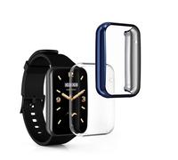 kwmobile Set 2x Custodia Smartwatch Compatibile con Xiaomi Mi Band 7 Pro Cover - Case Silicone Protezione Orologio Fitness trasparente/blu scuro